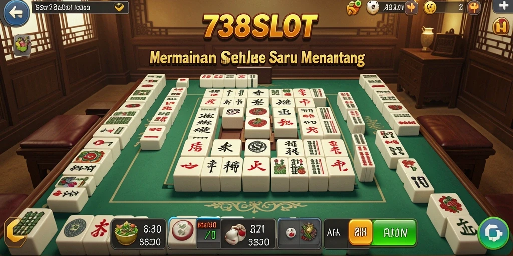 Tampilan menarik dari gameplay Mahjong di 738SLOT.