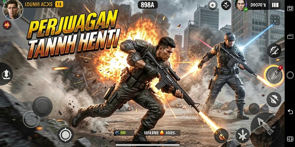 Tampilan gameplay mendebarkan dalam aksi 898A.