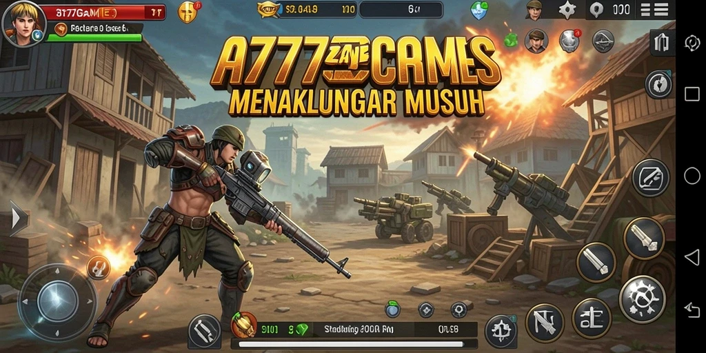 Tangkapan layar A777GAME memperlihatkan skenario pertempuran yang seru dan strategis.