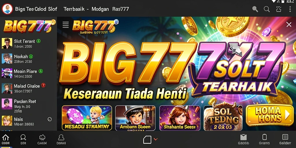 Screenshot utama BIG777 dengan tampilan gameplay Slot yang mendebarkan.