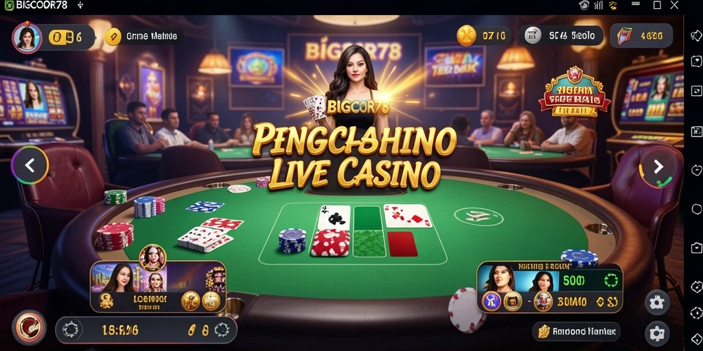 Tampilan gameplay Live Casino yang menarik dan interaktif dalam BIGCOR78.