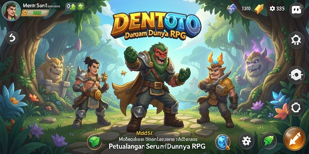 Tampilan gameplay RPG DENTOTO yang penuh aksi dan petualangan.