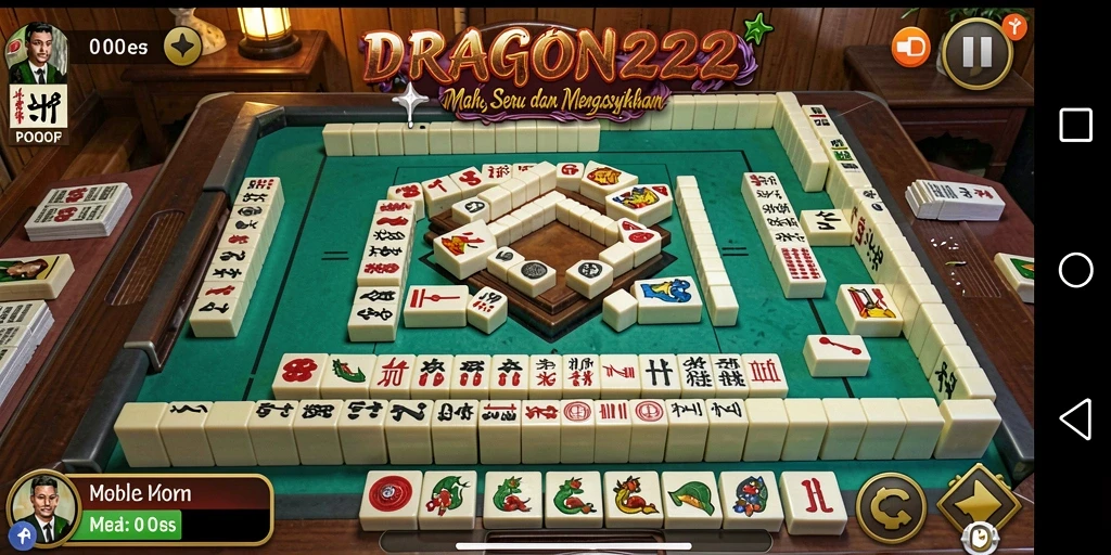 Tampilan gameplay menarik dari DRAGON222 dengan ubin Mahjong.