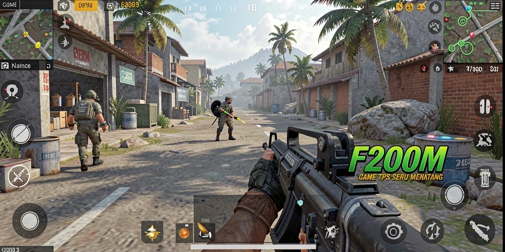 Screenshot gameplay F200M menampilkan aksi menegangkan di dunia TPS.