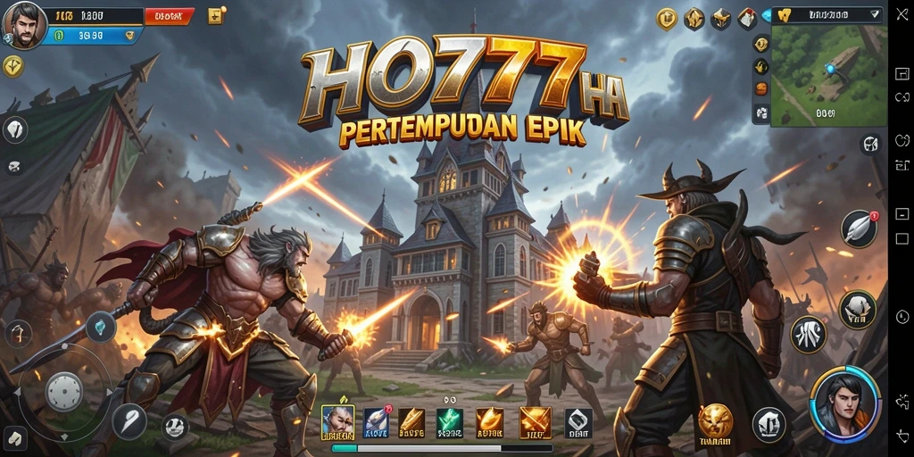 Screenshot menampilkan aksi menara dalam pertahanan melawan gelombang musuh.