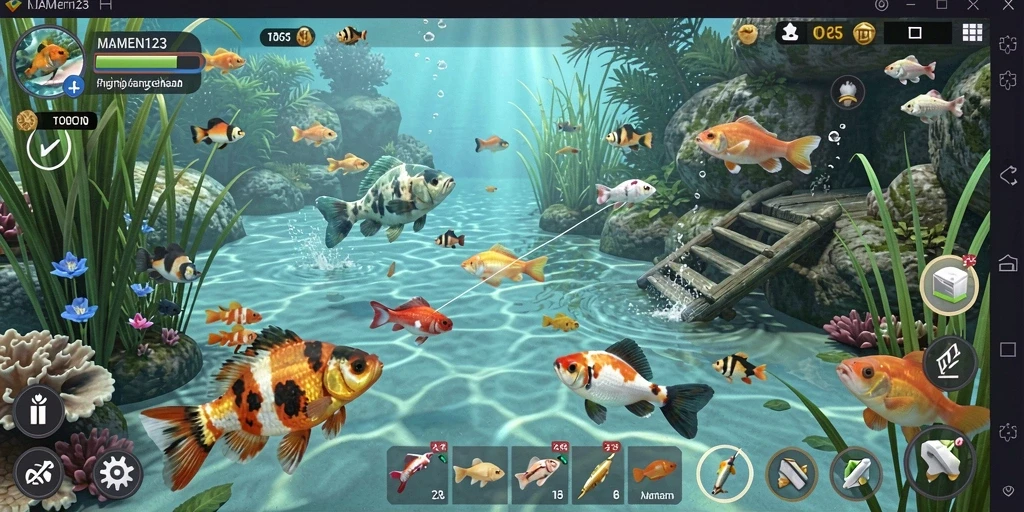 Tangkapan ikan yang besar dalam gameplay MAMEN123 yang mendebarkan.