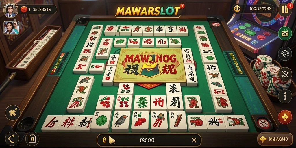 Screenshot gameplay <strong>MAWARSLOT</strong> menampilkan suasana permainan Mahjong yang seru.