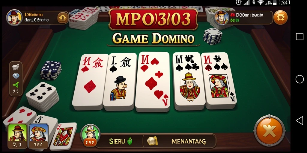 Screenshot utama MPO303 menampilkan momen seru gameplay Domino.