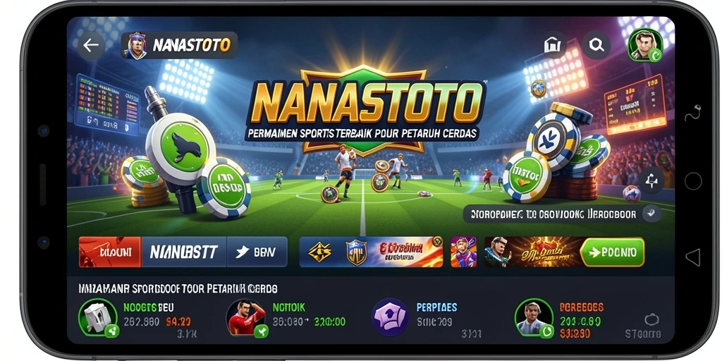 Screenshot gameplay NANASTOTO menampilkan antarmuka Sportsbook yang menarik.