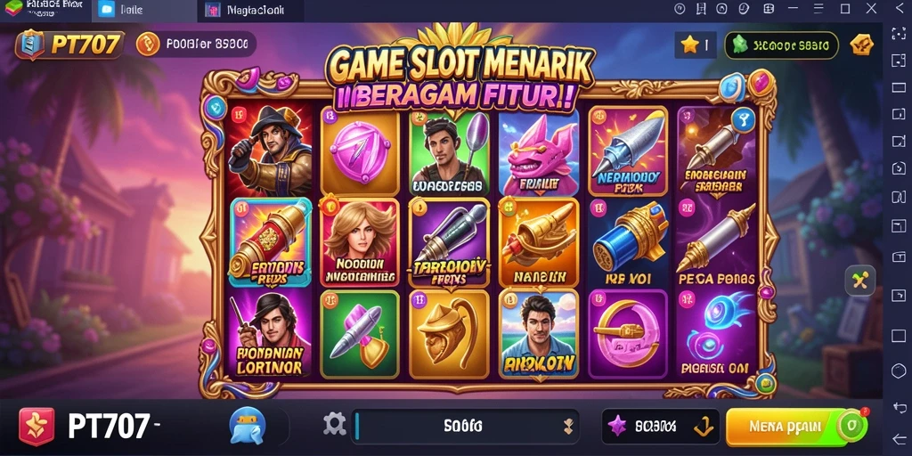 Screenshot gameplay PT707 menampilkan keseruan permainan slot.