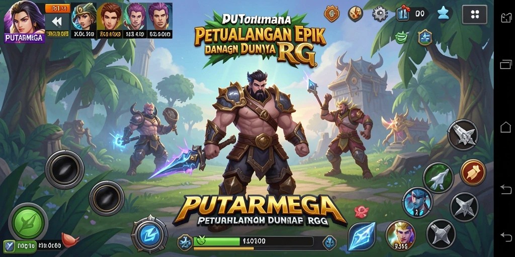 Screenshot PUTARMEGA menampilkan aksi pertarungan yang seru dalam dunia RPG.