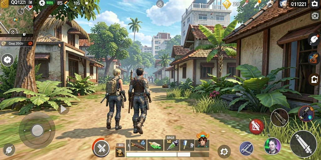 Tangkapan layar dari gameplay QQ1221 yang penuh warna dan interaktif.