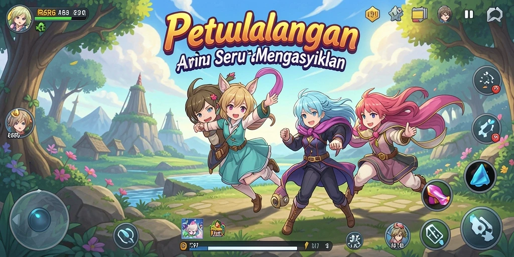Tampilan gameplay R6R6 yang menarik dan dinamis dari karakter-karakter Anime.