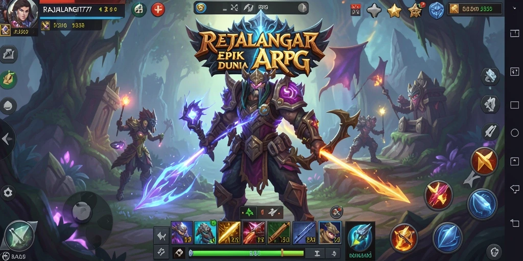 Tangkapan layar menampilkan pertarungan seru di dunia ARPG.